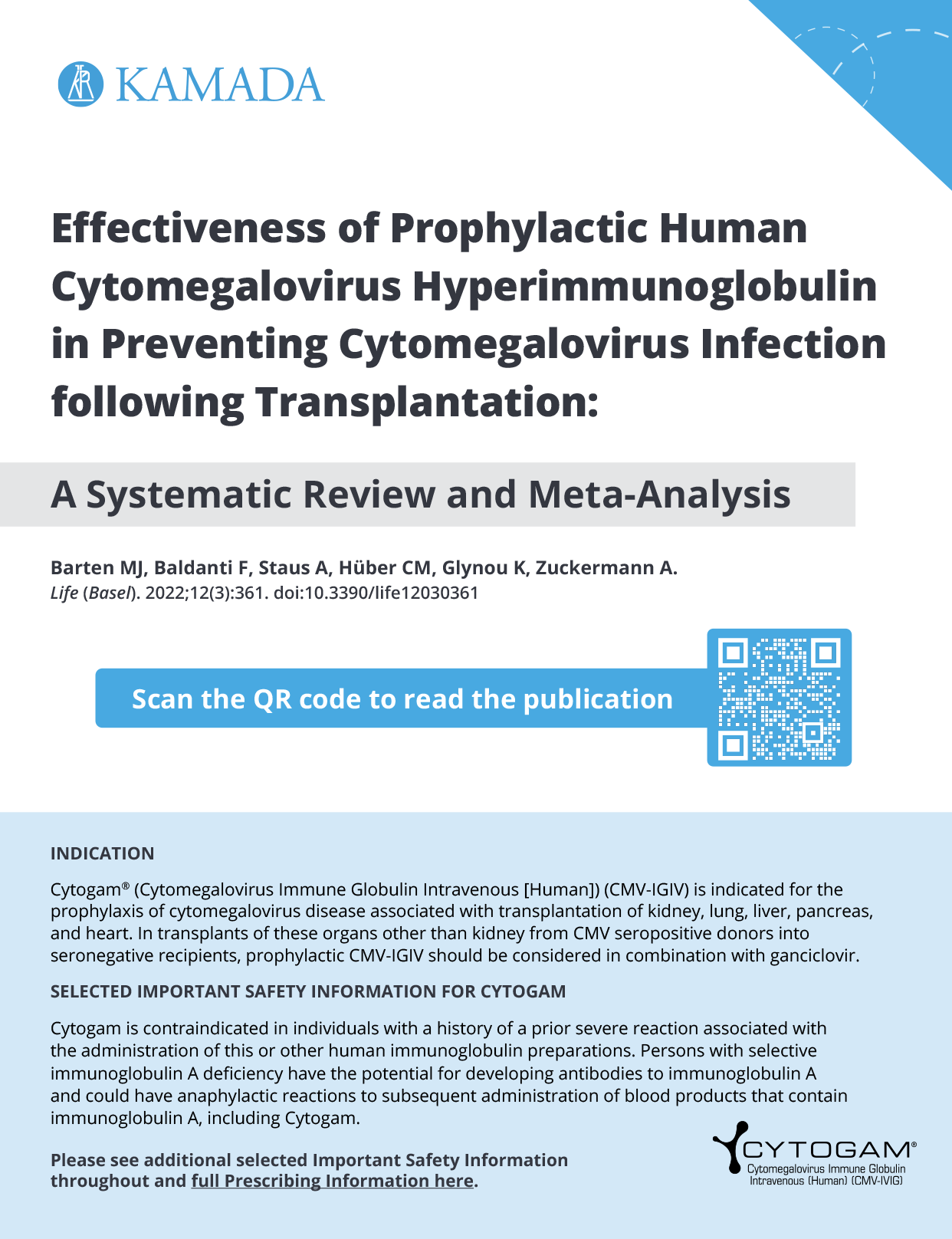 Barten 2022 Summary Carrier: CMV Hyperimmunoglobulin Prophylaxis in SOT